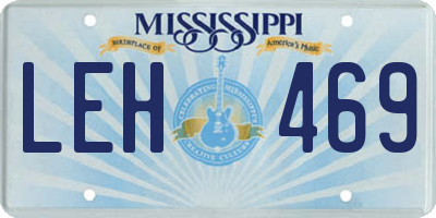 MS license plate LEH469