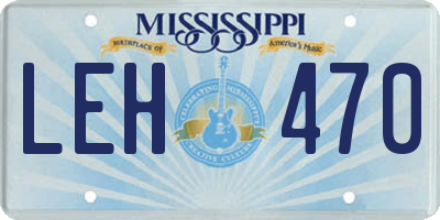 MS license plate LEH470