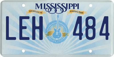 MS license plate LEH484