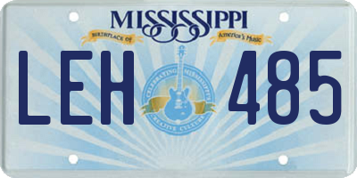 MS license plate LEH485