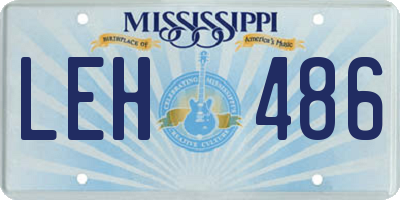 MS license plate LEH486