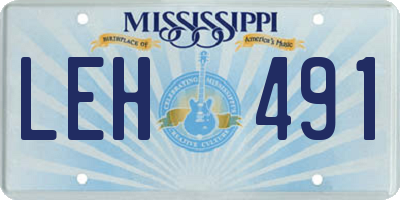 MS license plate LEH491