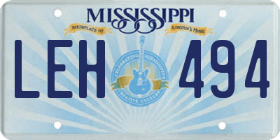 MS license plate LEH494
