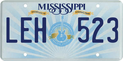 MS license plate LEH523