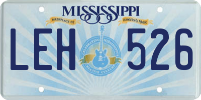 MS license plate LEH526