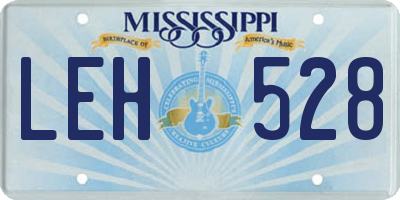 MS license plate LEH528