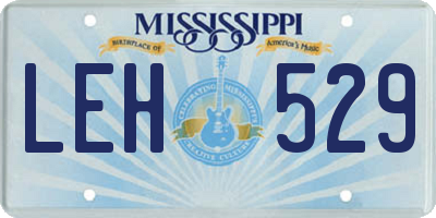 MS license plate LEH529
