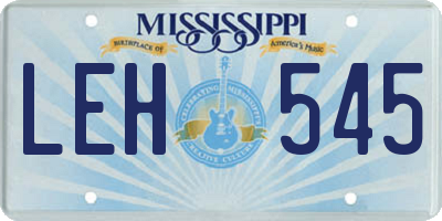 MS license plate LEH545
