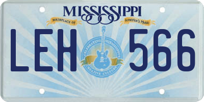 MS license plate LEH566