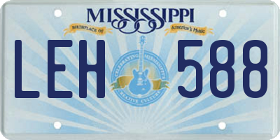 MS license plate LEH588