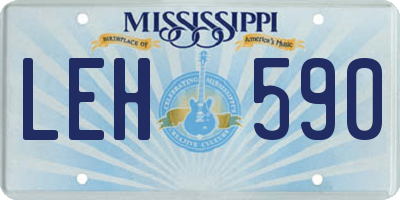 MS license plate LEH590