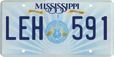 MS license plate LEH591