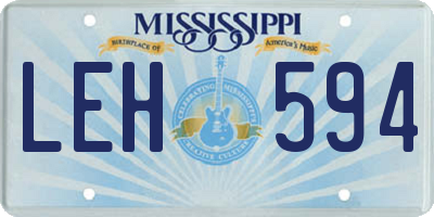 MS license plate LEH594