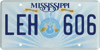 MS license plate LEH606