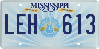 MS license plate LEH613