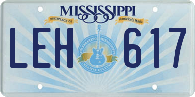 MS license plate LEH617