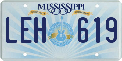 MS license plate LEH619