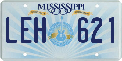 MS license plate LEH621