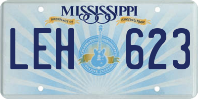 MS license plate LEH623