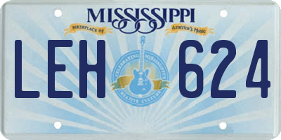 MS license plate LEH624