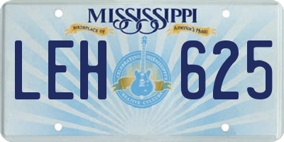 MS license plate LEH625