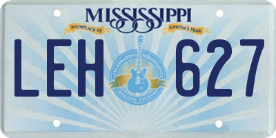 MS license plate LEH627
