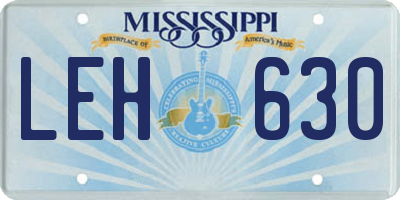 MS license plate LEH630
