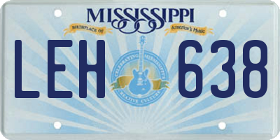 MS license plate LEH638