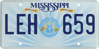 MS license plate LEH659