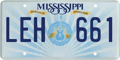 MS license plate LEH661