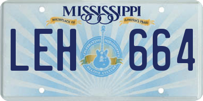 MS license plate LEH664