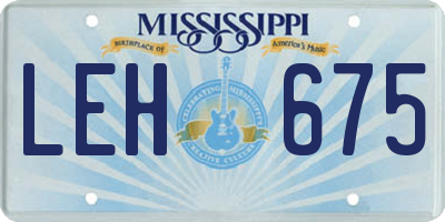 MS license plate LEH675