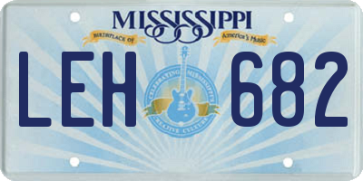 MS license plate LEH682