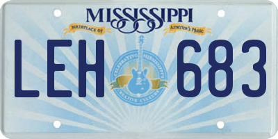 MS license plate LEH683