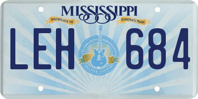 MS license plate LEH684