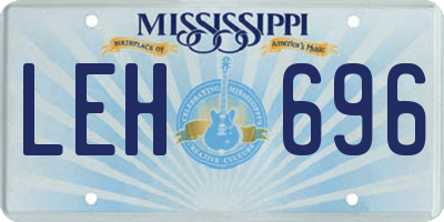 MS license plate LEH696