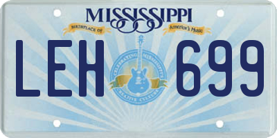MS license plate LEH699