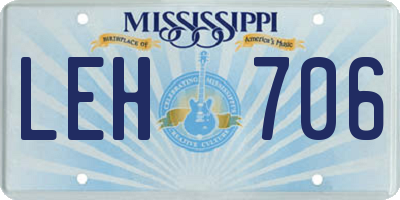 MS license plate LEH706
