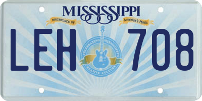 MS license plate LEH708