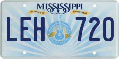 MS license plate LEH720