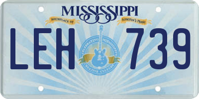 MS license plate LEH739