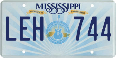 MS license plate LEH744