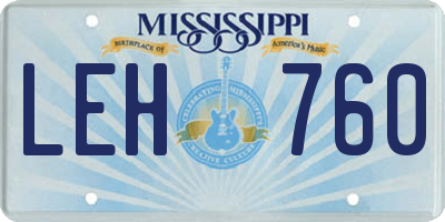 MS license plate LEH760