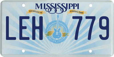 MS license plate LEH779