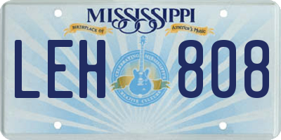 MS license plate LEH808