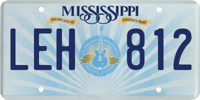 MS license plate LEH812