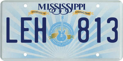 MS license plate LEH813