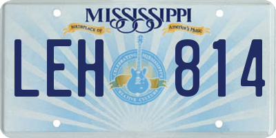 MS license plate LEH814