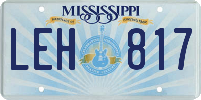 MS license plate LEH817