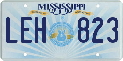 MS license plate LEH823